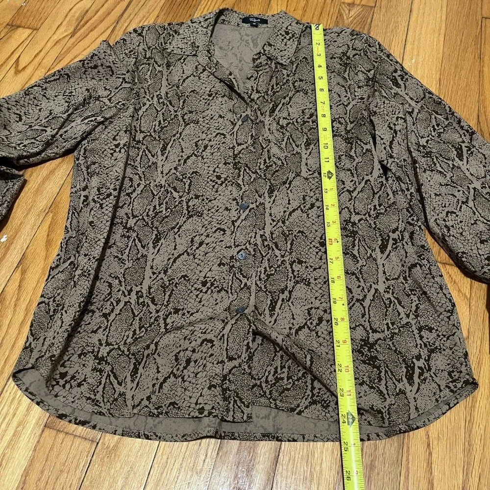 Rails Tan Snake Print Button Down Shirt - image 7